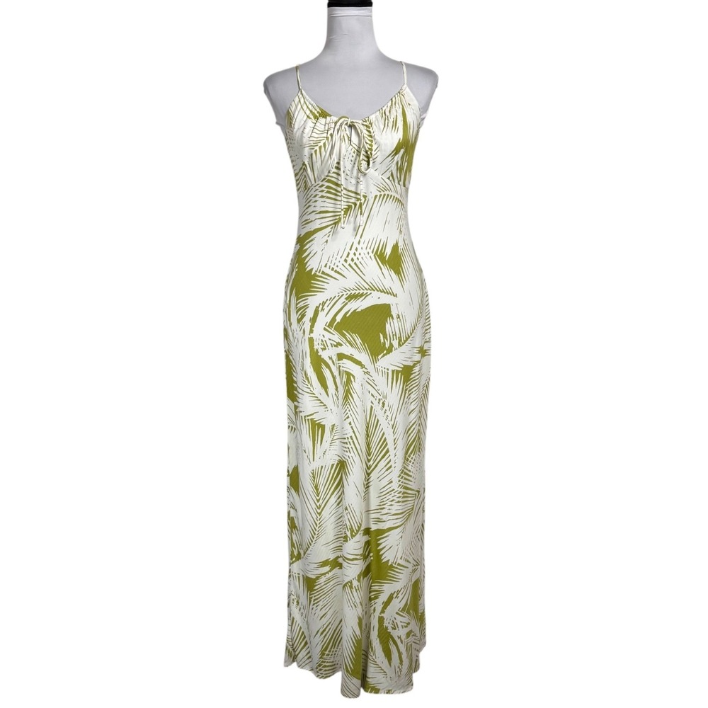Olive Palm Print Maxi Dress - Women